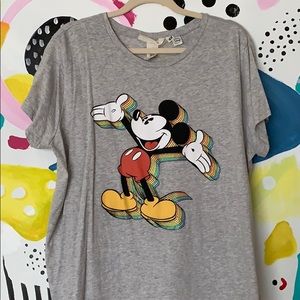 H&M Glitter Rainbow Mickey Mouse Tee